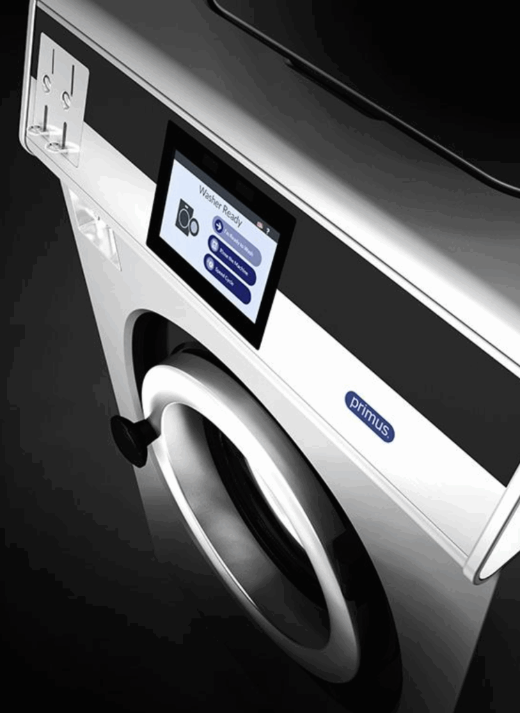 Detalle de calandra PRIMUS durante mantenimiento preventivo por ARA LAUNDRY.